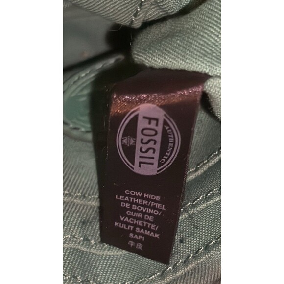 FOSSIL No. 1954 Leather Shoulder Handbag Purse Pebbled Green Medium Crossbody - Picture 12 of 16